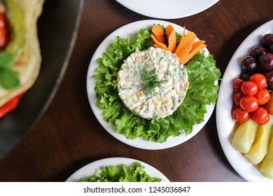 Capital Salad. Traditional Russian Salad 