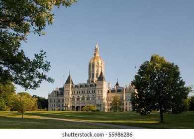 Capitol Building And Bushnell Park, Hartford CT