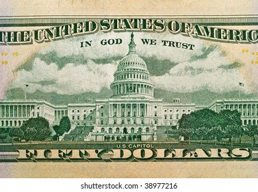 The Capitol Building as depicted on the US $50 Dollar Bill - Shutterstock ID 38977216