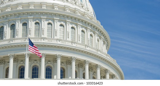 Capitol Building dome detail with copyspace - Washington DC United States