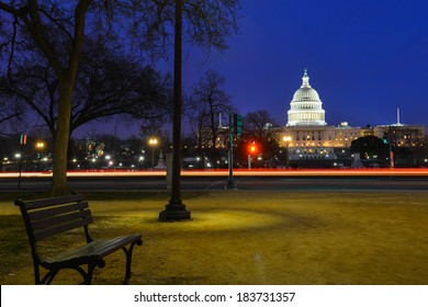 Capitol building at night - Washington DC, USA 