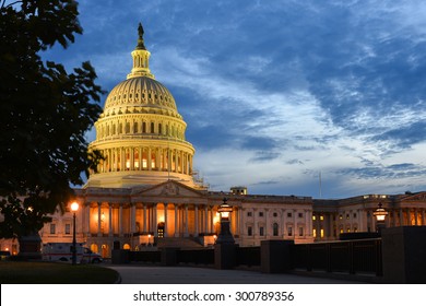 The Capitol Building at night in Washington DC - United States 