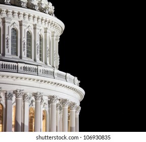 Capitol dome detail at night, Washington, DC, United States of America