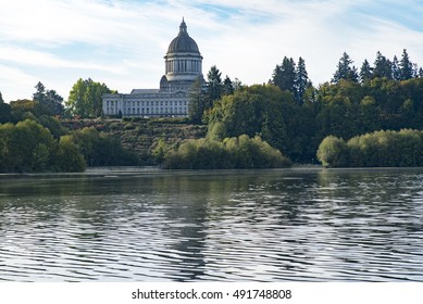 Capitol Lake View Of State Government Buildings - Olympia, Washington