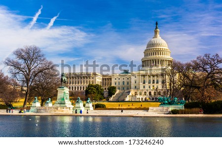 The Capitol and Reflecting Pool in Washington, DC.
