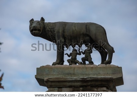 The Capitoline Wolf (Italian: Lupa Capitolina) is a bronze sculpture from the legend of the founding of Rome. The sculpture shows a shewolf suckling the mythical twin founders of Romulus and Remus