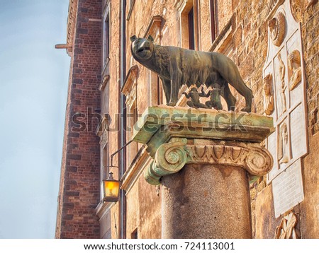 The Capitoline Wolf on the Capitoline Hill, Rome, Italy