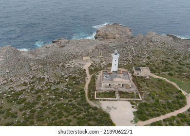 Capo Murro di Porco Lighthouse in Sicily near Siracusa, in the south region into a wild area 