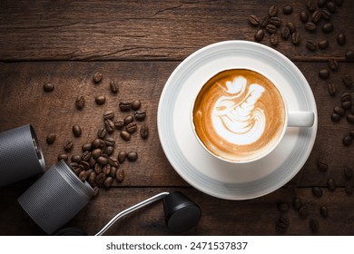 Cappuccino coffee in a beautiful glass on the table favorite cup of coffee concept. - Powered by Shutterstock