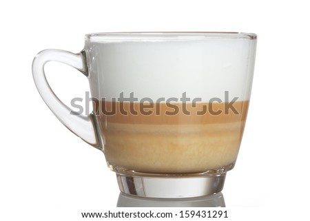 cappuccino coffee isolated on white