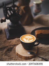 Cappuccino With Flower Latte Art