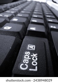 caps lock button on the input device to define each letter and number