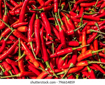 Capsicum Annuum In The Market.Seasoning.