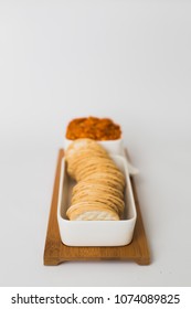 Capsicum Dip And Biscuits