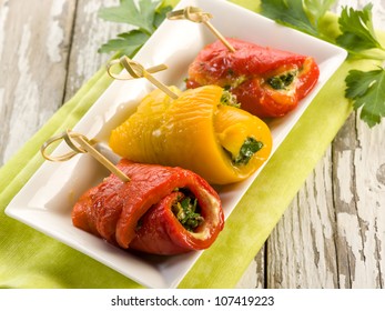 Capsicum Stuffed With Parsley Capers And Anchovies