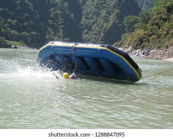 Capsized Rafting Boat, Fun Sport, Kayaking