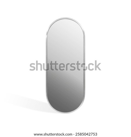 Capsule shape Wall Mirror isolated on a Studio Background 3D Illustration