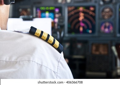 Captain Epaulet - Shoulder Of A Jet Airliner Pilot In Command