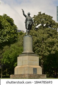 Captain James Cook Statue In Hyde Park, Sydney.