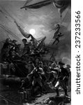 Captain John Paul Jones capturing the British ship Serapis, September 23, 1779