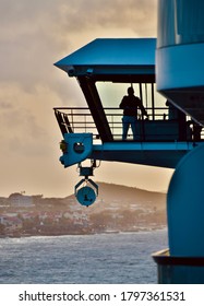 Captain On Cruise Ship Is Heading For The Port