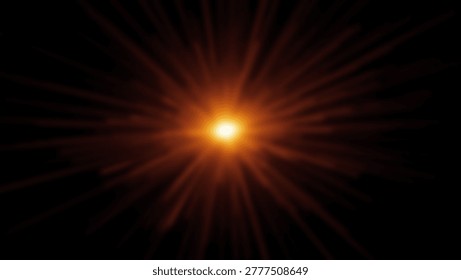 A captivating abstract image featuring a central burst of light with dynamic orange and red rays emanating from a bright core against a deep black backdrop. - Powered by Shutterstock - Get 15% off with code: PIKWIZARD15