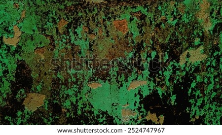 A captivating abstract texture featuring layered green and brown paint, showcasing an aged and weathered look ideal for backgrounds, artistic projects, and design elements.