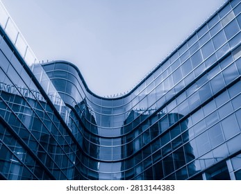 Captivating Architectural Marvel in Blues: A Study of Contemporary Design  