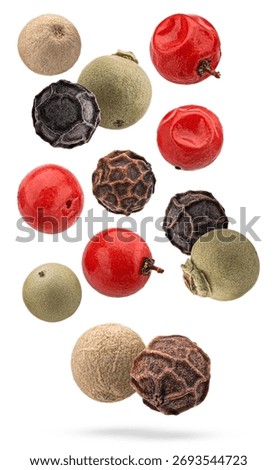 Captivating array of peppercorns presenting global flavors, showcasing vibrant colors and enticing textures for culinary enthusiasts and spice marketing promotions