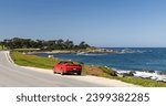 A captivating coastal landscape featuring the majestic ocean along the scenic 17-Mile Drive in California