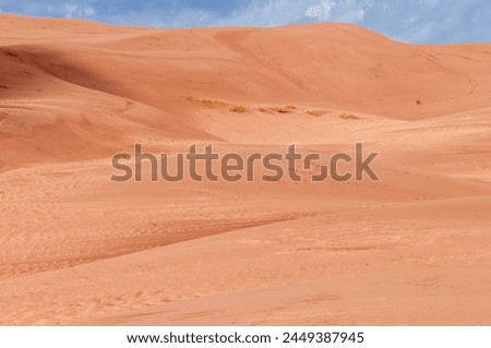 Captivating desert image with soft lighting on smooth dunes providing a simplistic yet profound aesthetic feeling