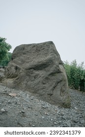 Captivating relic: An 'alien' rock ejected from Mount Merapi's fiery embrace in the 2010 eruption. A testament to nature's power and the volcanic drama. #VolcanicArtifact #MountMerapi #NaturalWonders