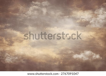 A captivating sky scene featuring an array of textured clouds, illuminated by warm, soft light, creating a dramatic and ethereal atmosphere.