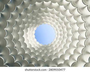 Captivating View of Circular Architectural Design Unveiling a Skyward Perspective