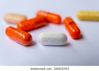 Captopril Pill Drug Angiotensin Converting Enzyme ACE Inhibitor,