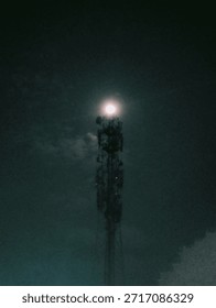 Captured the perfect alignment of tower and moon 
