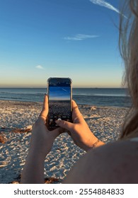 capturing the beautiful beach sunset. 