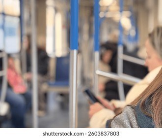 Capturing Candid Moments on Public Transport A Unique Commuters Journey Experience. A vivid snapshot of daily life on public transport, capturing connection and solitude in the citys hustle. - Powered by Shutterstock - Get 15% off with code: PIKWIZARD15
