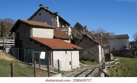 Capturing the charm of Borgo Arnosto: A Photographic Journey Through a Medieval Alpine Village. Located in Bergamo province, Imagna valley - Shutterstock ID 2280650717