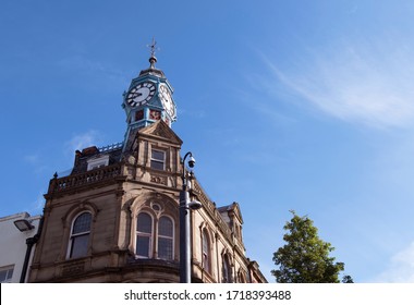 Capturing the Doncaster town centre clock, on the day that the country were meant to have 100,000 Covid 19 tests provided per day. 
