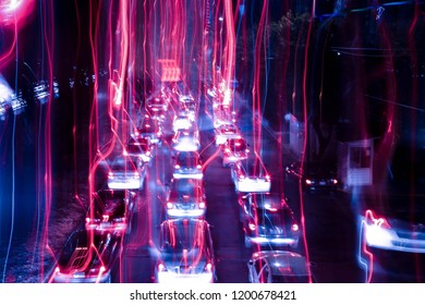 Capturing Taillights In Motion On A Nighttime Walk Through Mexico City 