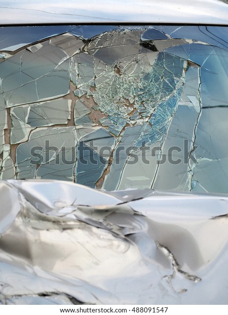 car accident, broken car
windshield