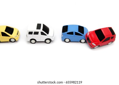 Car Accident concept image with miniature cars. 