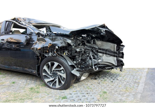 Car of accident damaged at claim\
the insurance company. Working car repair inspection at damaged of\
accident. Image with clipping path and style blur\
focus.