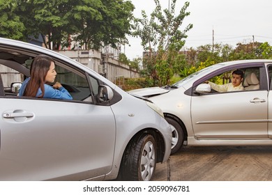 car accident : Car was driven by a woman at high speed as she exited a junction without a turn signal, causing a negligent accident to damage another car driven by a man.

