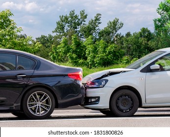 Car accident involving two passenger cars. Minor damage without injured people - Shutterstock ID 1831800826