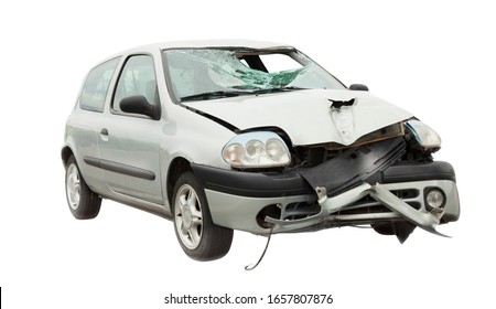 car accident isolated on white background