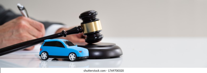 Car Accident Liability Insurance Lawyer And Gavel