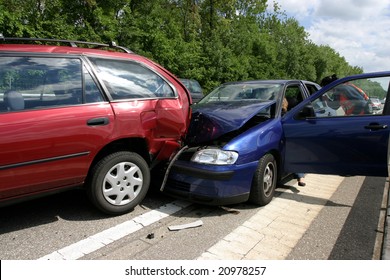 Bilulykke på en motorvej