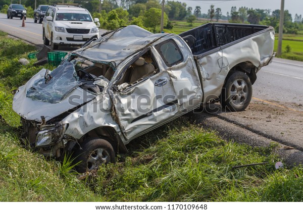 Car accident on the highway - Air bags work,\
First class insurance.